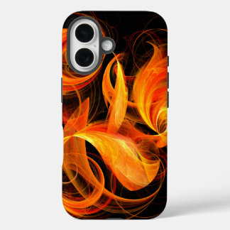 Funda iPhone 16 Arte abstracto de bola de fuego