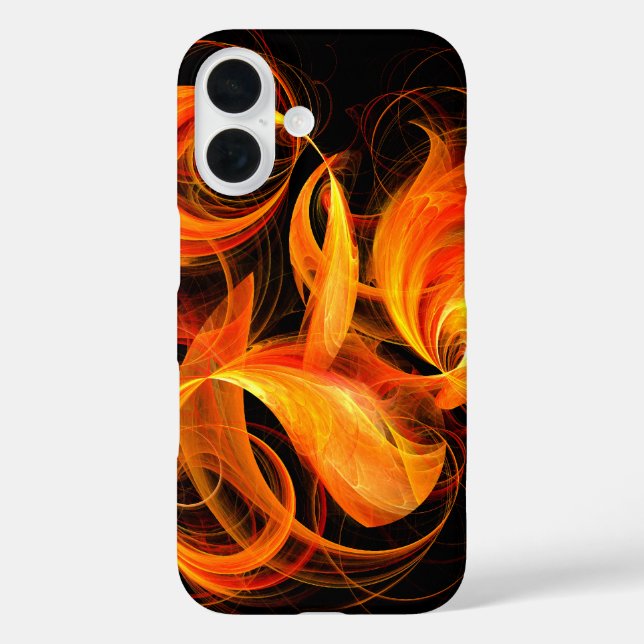 Funda iPhone 16 Arte abstracto de bola de fuego (Reverso )