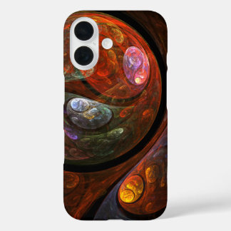 Funda iPhone 16 Arte abstracto de conexión fluida
