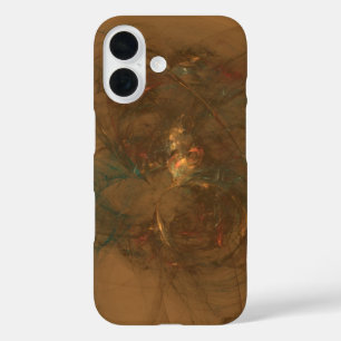 Funda iPhone 16 arte abstracto de fibras doradas