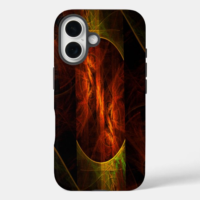 Funda iPhone 16 Arte abstracto de la jungla de Mystique (Reverso )