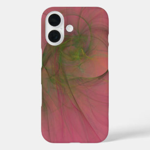 Funda iPhone 16 Arte abstracto de Manta verde y rosa