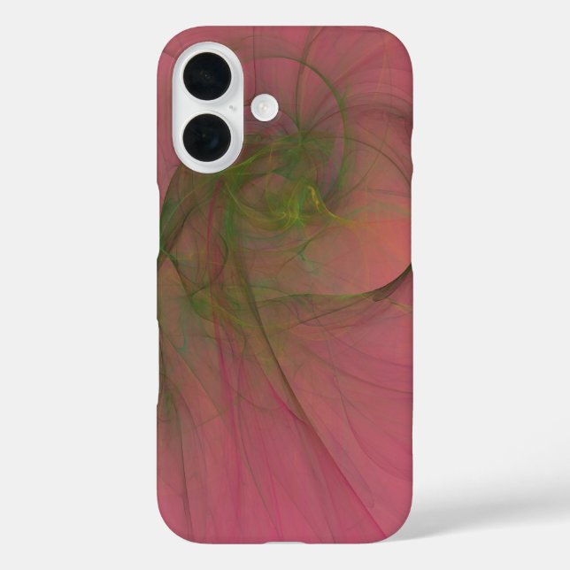 Funda iPhone 16 Arte abstracto de Manta verde y rosa (Reverso )