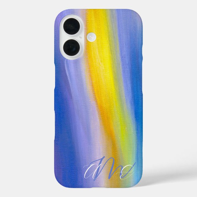 Funda iPhone 16 Arte abstracto moderno Rayo Dorado (Reverso )