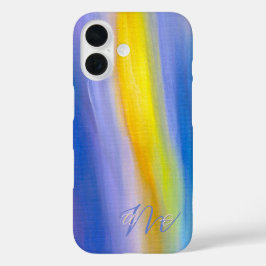 Funda iPhone 16 Arte abstracto moderno Rayo Dorado