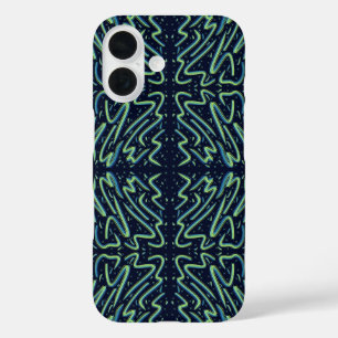 Funda iPhone 16 Arte abstracto psicodélico colorido y puntiagudo c