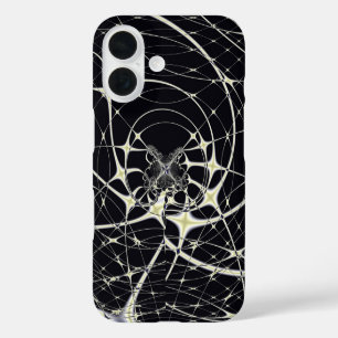 Funda iPhone 16 Arte abstracto Telaraña dorada