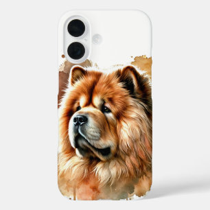 Funda iPhone 16 Arte acuático Chow Chow