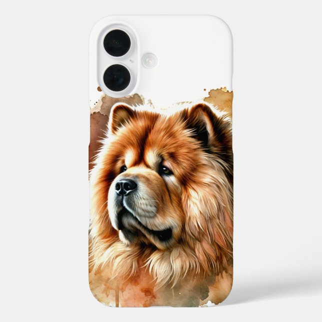 Funda iPhone 16 Arte acuático Chow Chow (Reverso )