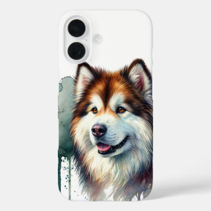 Funda iPhone 16 Arte acuático de Alaskan Malamute