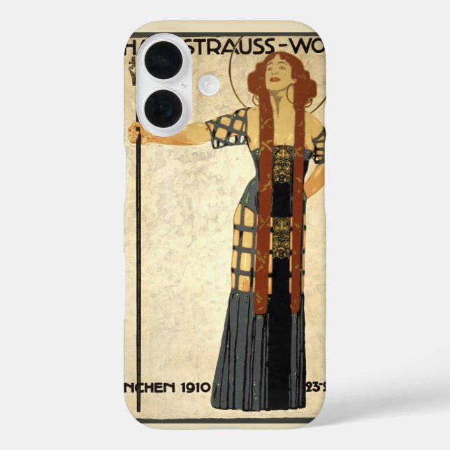 Funda iPhone 16 Arte antiguo modernista Richard Strauss-Woche, Mún (Reverso )