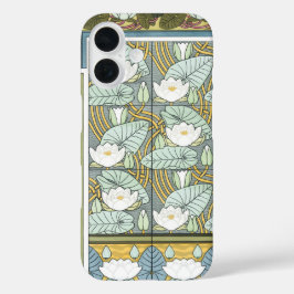 Funda iPhone 16 Arte Antiguo Moderno, Flores de jardín de nenúfare
