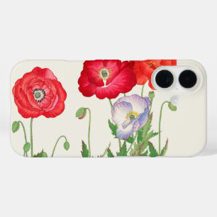 Funda iPhone 16 Arte Botánico Vintage Amapola Japonesa 1917