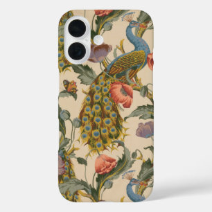 Funda iPhone 16 Arte colorido del patrón de pavo real