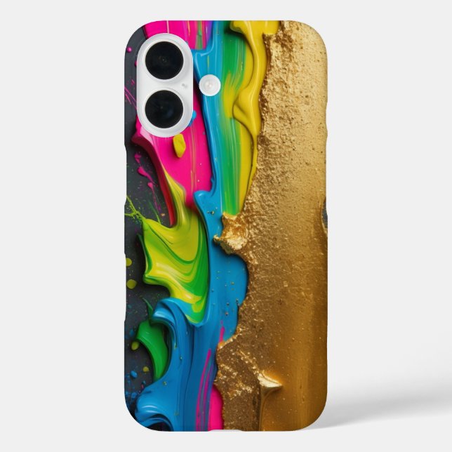 Funda iPhone 16 Arte colorido y vibrante (Reverso )