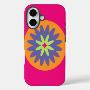 Funda iPhone 16 Arte con patrón botánico retro genial