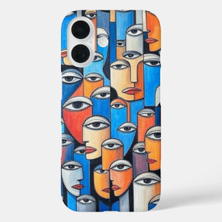 Funda iPhone 16 Arte contemporáneo frente a frente