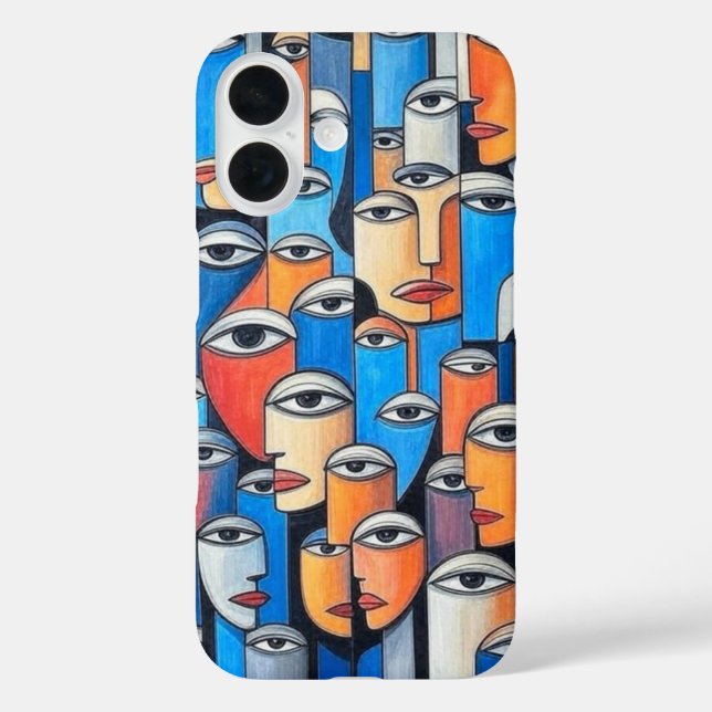 Funda iPhone 16 Arte contemporáneo frente a frente (Reverso )