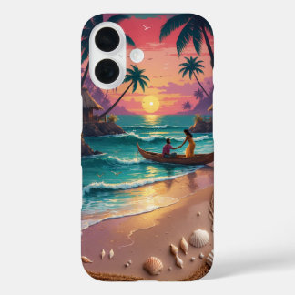 Funda iPhone 16 Arte costero de paro de luz de los vientos