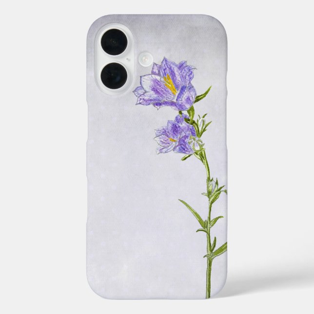 Funda iPhone 16 Arte de campanillas azules (Reverso )