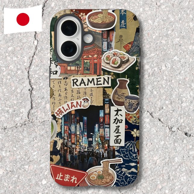 Funda iPhone 16 Arte de Collage Japancore Libro de Recuerdos Japon (Subido por el creador)