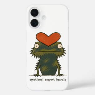 Funda iPhone 16 Arte de dragón barbudo de apoyo emocional