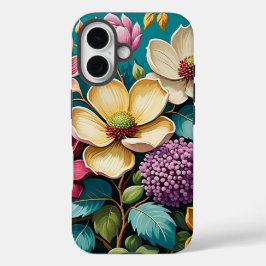 Funda iPhone 16 Arte de flores vibrantes y hermosas