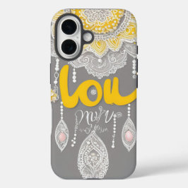 Funda iPhone 16 Arte de IA de encaje gris soleado