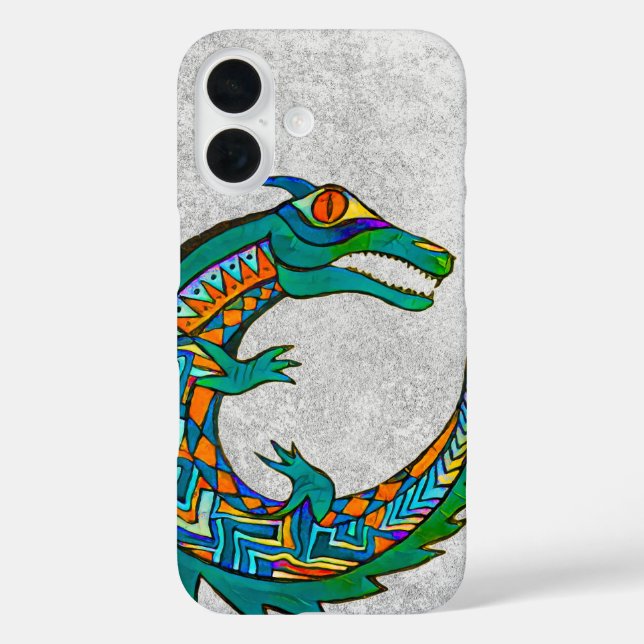 Funda iPhone 16 Arte de ligador tribal (Reverso )