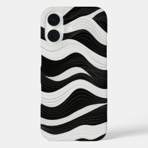 Funda iPhone 16 Arte de líneas de olas en capas
