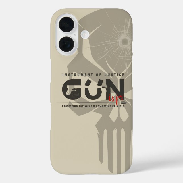 Funda iPhone 16 Arte de monograma de arma | (Reverso )