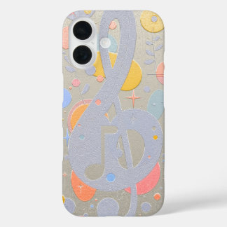 Funda iPhone 16 Arte de Nota Musical Abstracta