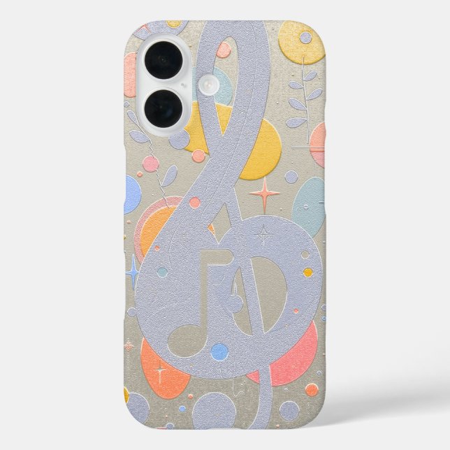 Funda iPhone 16 Arte de Nota Musical Abstracta (Reverso )