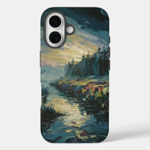 Funda iPhone 16 Arte de paisaje brumoso