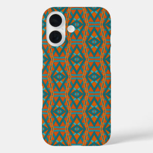 Funda iPhone 16 Arte de patrón y colores al estilo del suroeste am