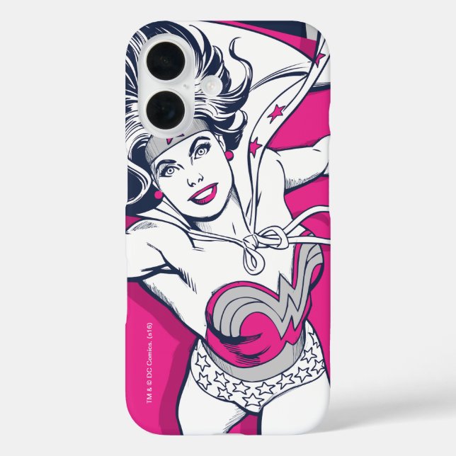 Funda iPhone 16 Arte de personajes de Wonder Retro Glam (Reverso )