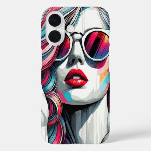 Funda iPhone 16 Arte de pintura de niña elegante