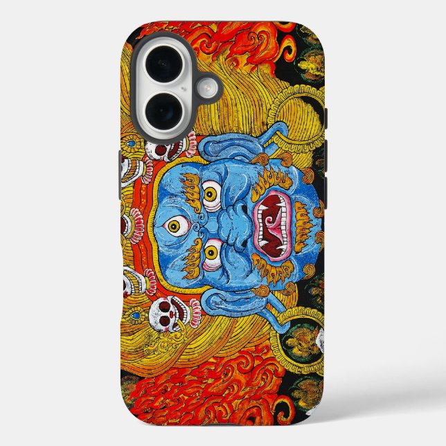 Funda iPhone 16 arte de tatuajes del demonio del tibetano de Guay  (Reverso )