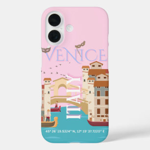 Funda iPhone 16 Arte de viajes de Venecia, Italia, arte de viajes 