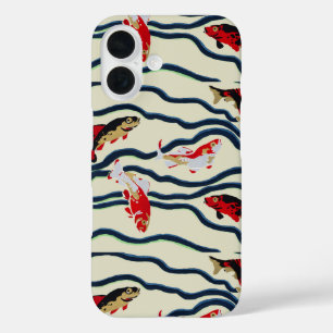 Funda iPhone 16 Arte Deco Colorido Carpín Nadando Decoración Marin
