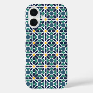 Funda iPhone 16 Arte del patrón Zellige marroquí (Zelij)
