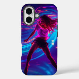 Funda iPhone 16 Arte dinámico de baile neón