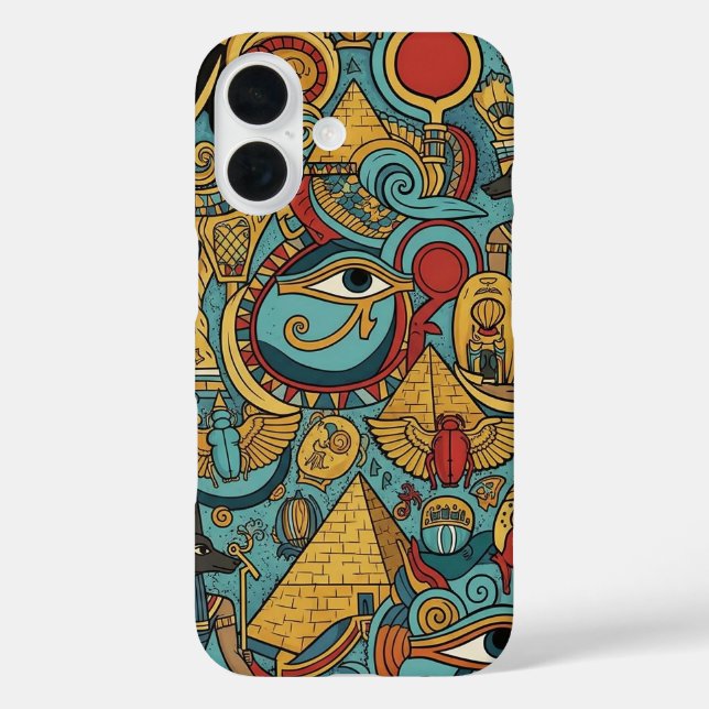 FUNDA iPhone 16 ARTE EGIPCIO TRADICIONAL (Reverso )