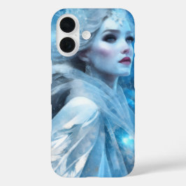 Funda iPhone 16 Arte etéreo congelado de nieve reina fantasía