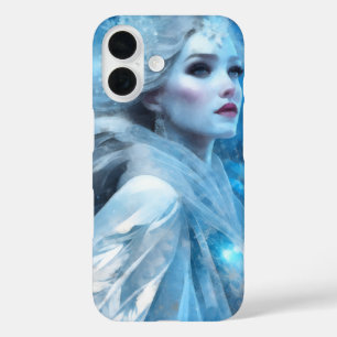 Funda iPhone 16 Arte etéreo congelado de nieve reina fantasía