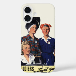Funda iPhone 16 Arte feminista de soldados de la Segunda Guerra Mu