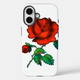 Funda iPhone 16 Arte fino de medio tono de flor de rosa
