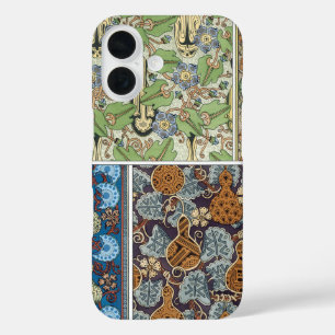 Funda iPhone 16 Arte floral antiguo Nouveau verduras, calabazas