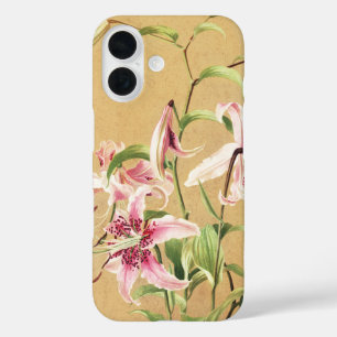 Funda iPhone 16 Arte Floral Botánico de Lirio Oriental Rosa Vintag