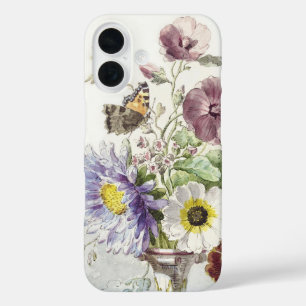Funda iPhone 16 Arte floral de mariposas vintage de William van Le